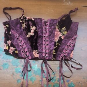 Current Mood Deep Purple Velour Corset